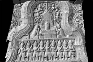Pediment with the altered image of the Shiva lingam