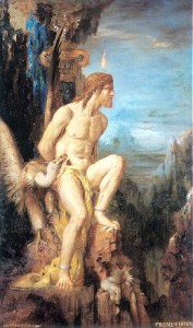 Prometheus, Gustave Moreau. In Greek mythology, Prometheus gave fire to humankind, for which he was punished by Zeus. Chained to a rock, an eagle pecked out his liver every day, only for it to grow back every night. But it would be surprising if the ancient Greeks were aware of the liver’s regenerative power.