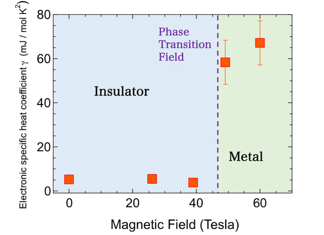 magnetic field dependence of electron specific heat coefficient γ