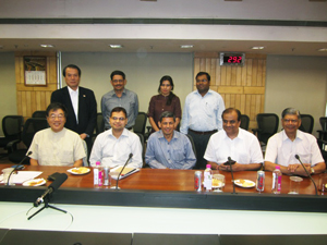 Participants at the press meeting