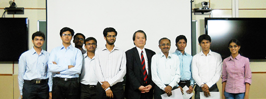 Scholarship awardees with Mr. Yoshino at IIT Madras