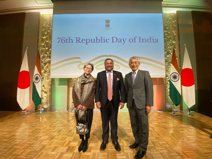 インド共和国76周年記念日祝賀レセプションに林香里理事・副学長、矢口副学長が出席しました