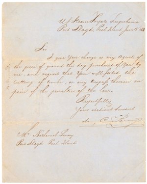 （図1）米国水師提督ペリー自署書翰／1通／江戸時代／1853年。史料編纂所蔵