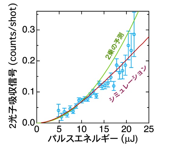 X線の2光子吸収の観測に成功                                 数百ゼプト秒の間にほぼ同時に原子を2度打ち