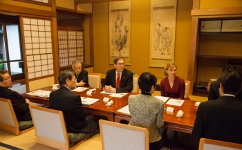 President Eisgruber and Vice Provost Diana Davies joined the Meeting at Kaitokukan