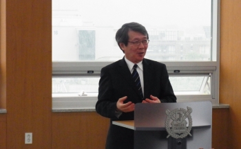 vice president Haneda’s acceptance speech at unveiling ceremony