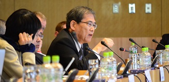 President Hamada at the meeting