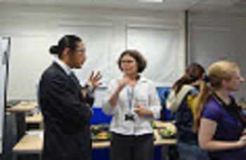 Discussion between the members of both universities at a joint workshop at Cambridge