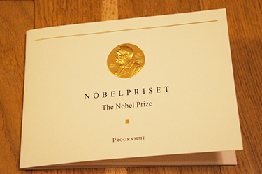 The program for the Nobel Week, which starts on December 6th. The Nobel Prize recipients and their guests are given a copy of this program