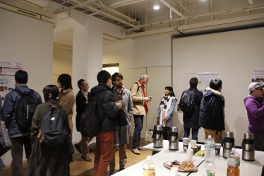 Attendees enjoying the poster session