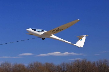 A glider taking off