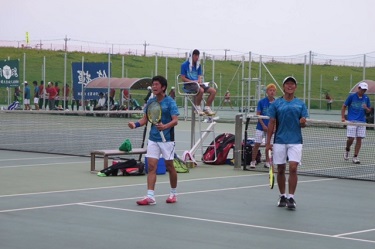 Men's tennis game (doubles)