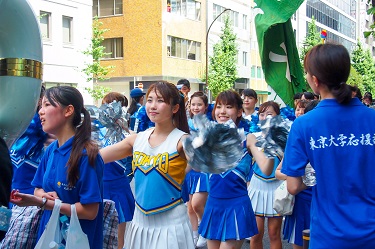 Parading down the roadside near UTokyo