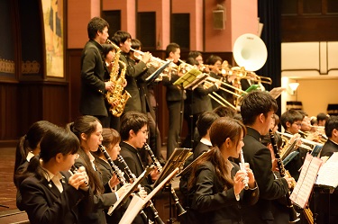 The brass band was also full of energy