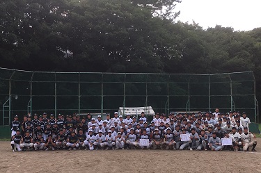 Posing for a group photo at the end of the games