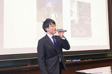 UTokyo graduate student presenting his experience at Massachusetts Institute of Technology
