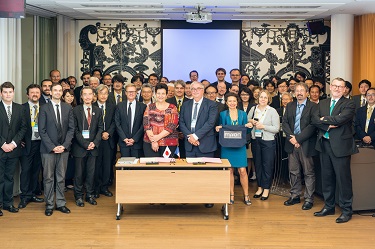 Group photo of muographers participating in the MoU signing ceremony at the French Embassy on October 2.