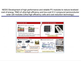 NEDO Development of High Performance and Reliable PV Modules to Reduce Levelized Cost of Energy “R&D of Ultra-high Efficiency and Low-cost III-V Compound Semiconductor Solar Cell Modules (Ultra-high Efficiency Cells and Cost Reduction Technology), Yoshitaka Okada, Professor, Research Center for Advanced Science and Technology