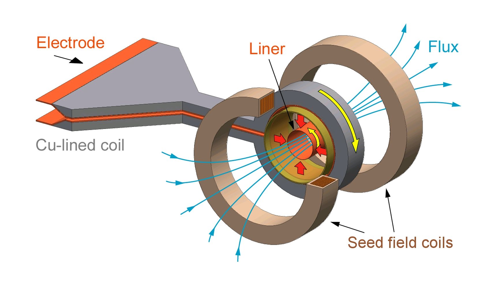 A diagram of the circular field coils