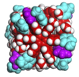 Chemical space filling model of hexaphenylbenzene molecule