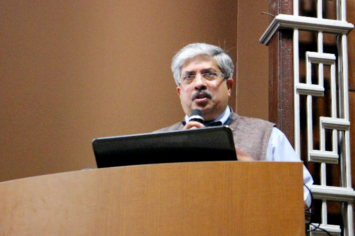 Person standing in front of a podium