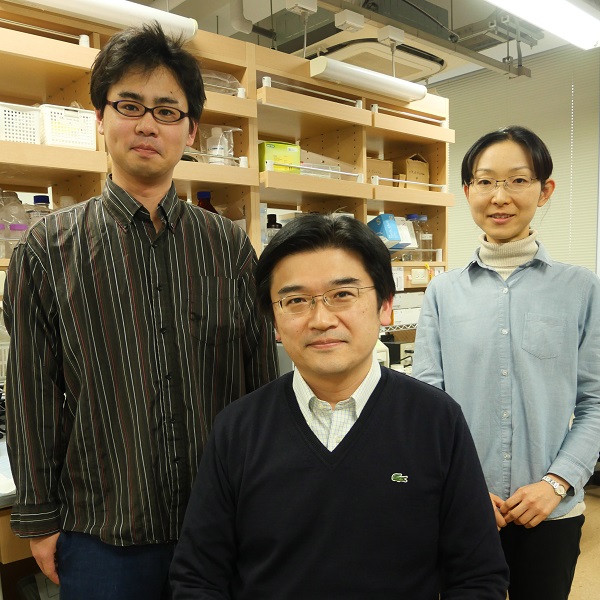 Three researchers in the lab.