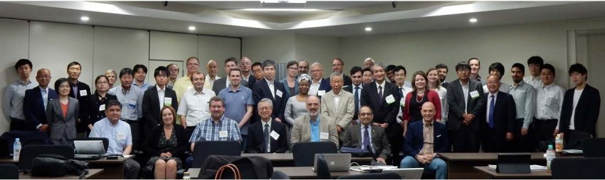 Participants at a meeting of the center for resource recovery and recycling ,the University of Tokyo on May 23rd in 2017