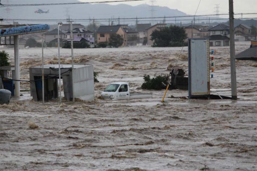 Joso City, Ibaraki Prefecture on Sept 10, 2015