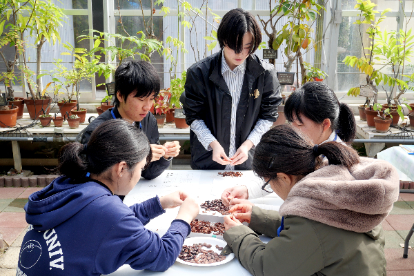 Students sitting around a table