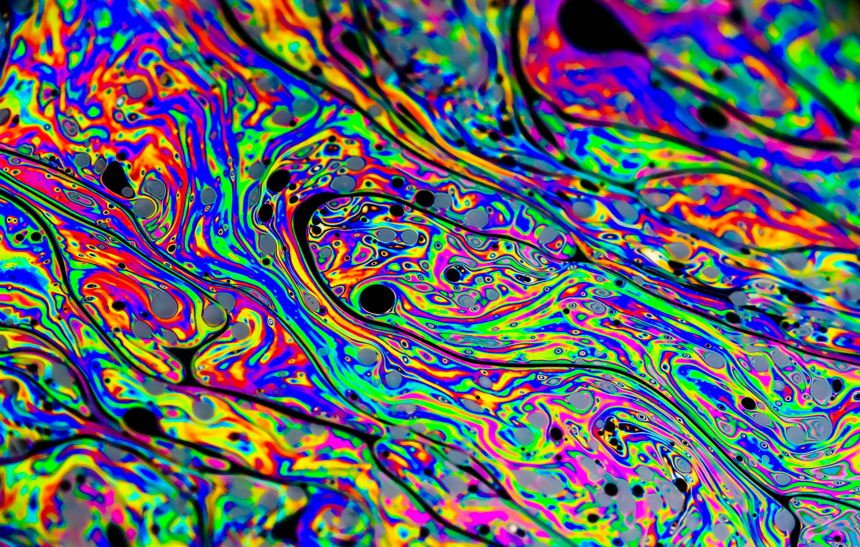 Abstract highly vibrant colorful swirls