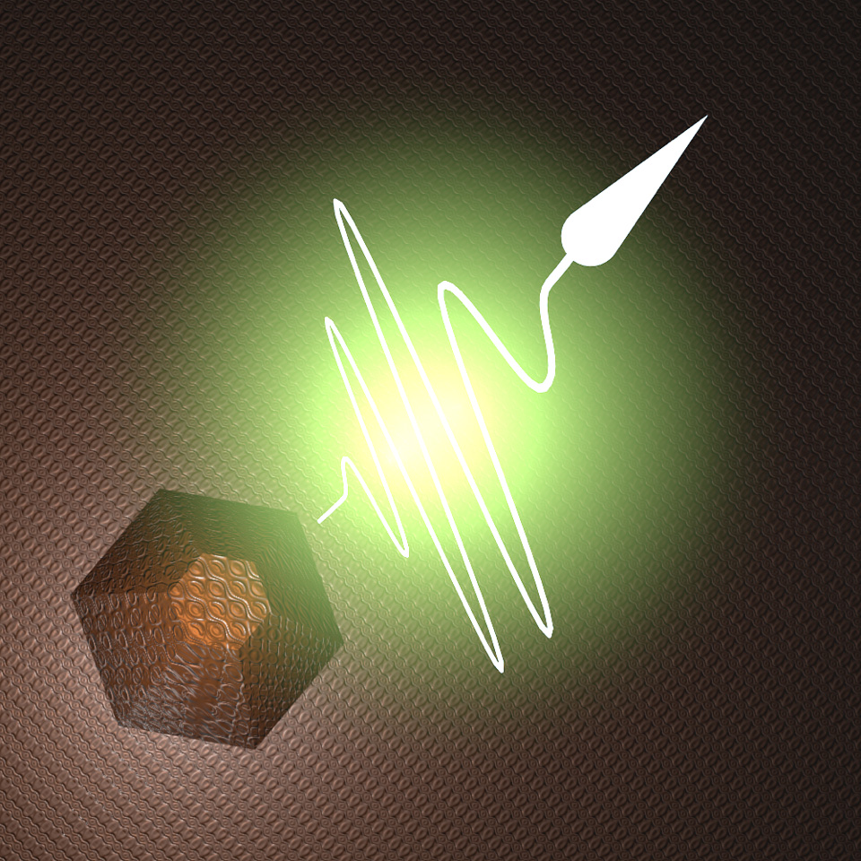 窒化ガリウム量子ドットからの単一光子発生（イメージ）