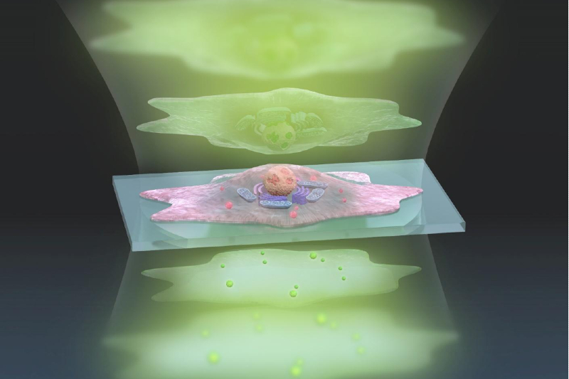 Artistic illustration of ADRIFT microscopy method.