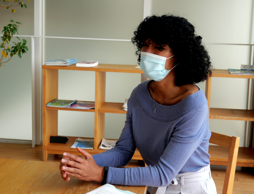 Student sitting in a room