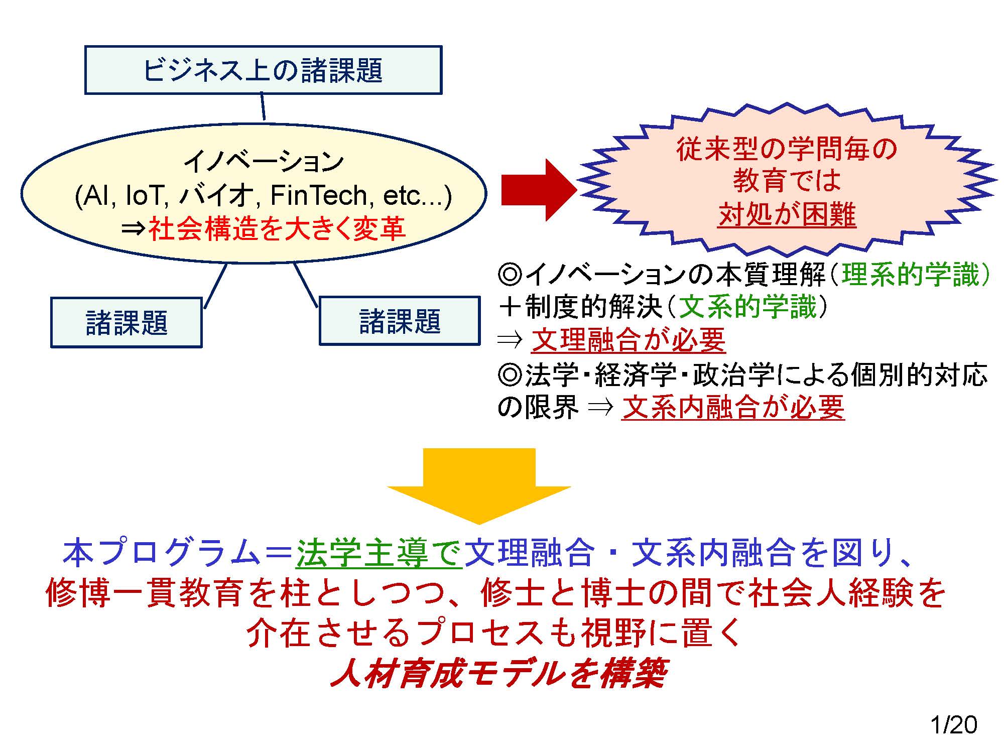 文理融合・文系融合による学術的対応