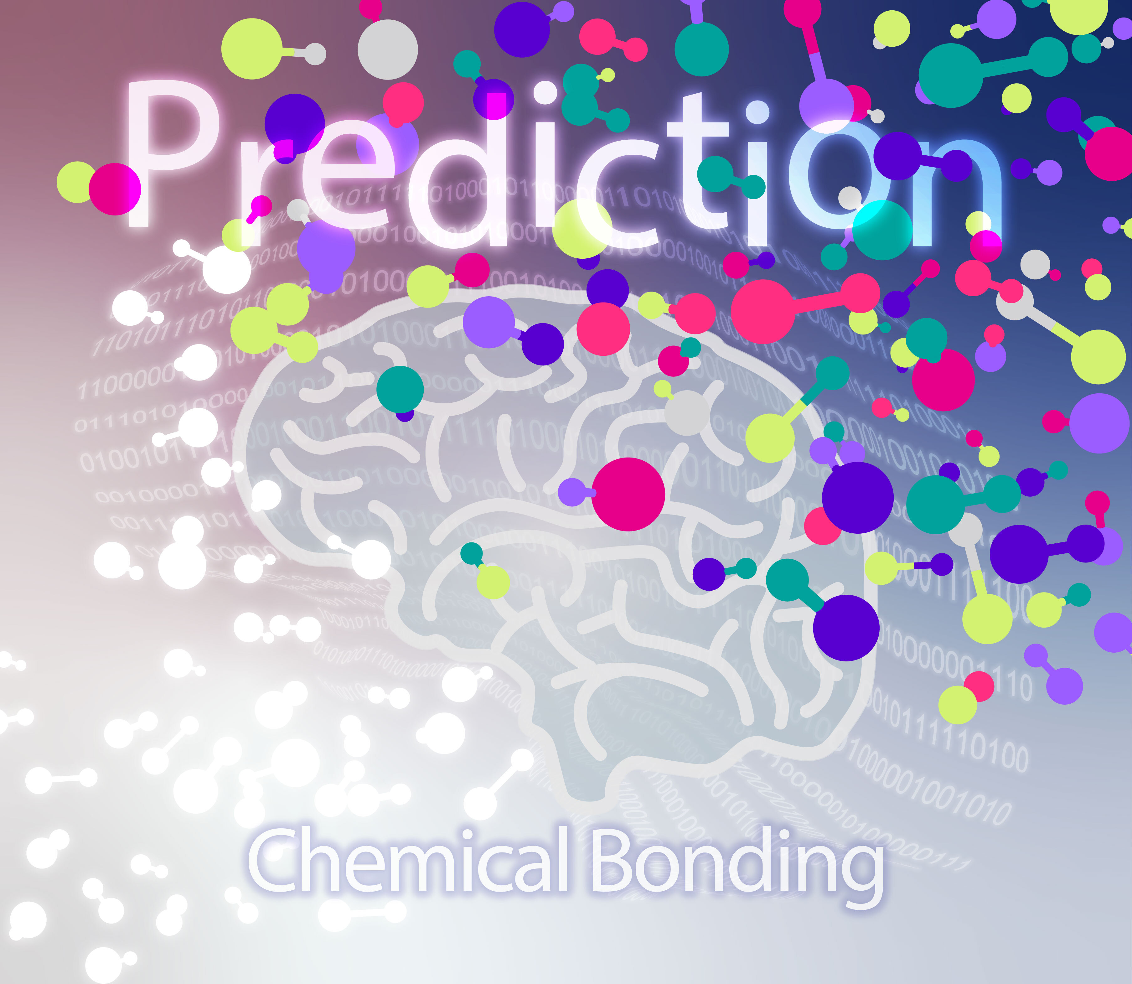 Schematic illustration of chemical bonding prediction using artificial intelligence