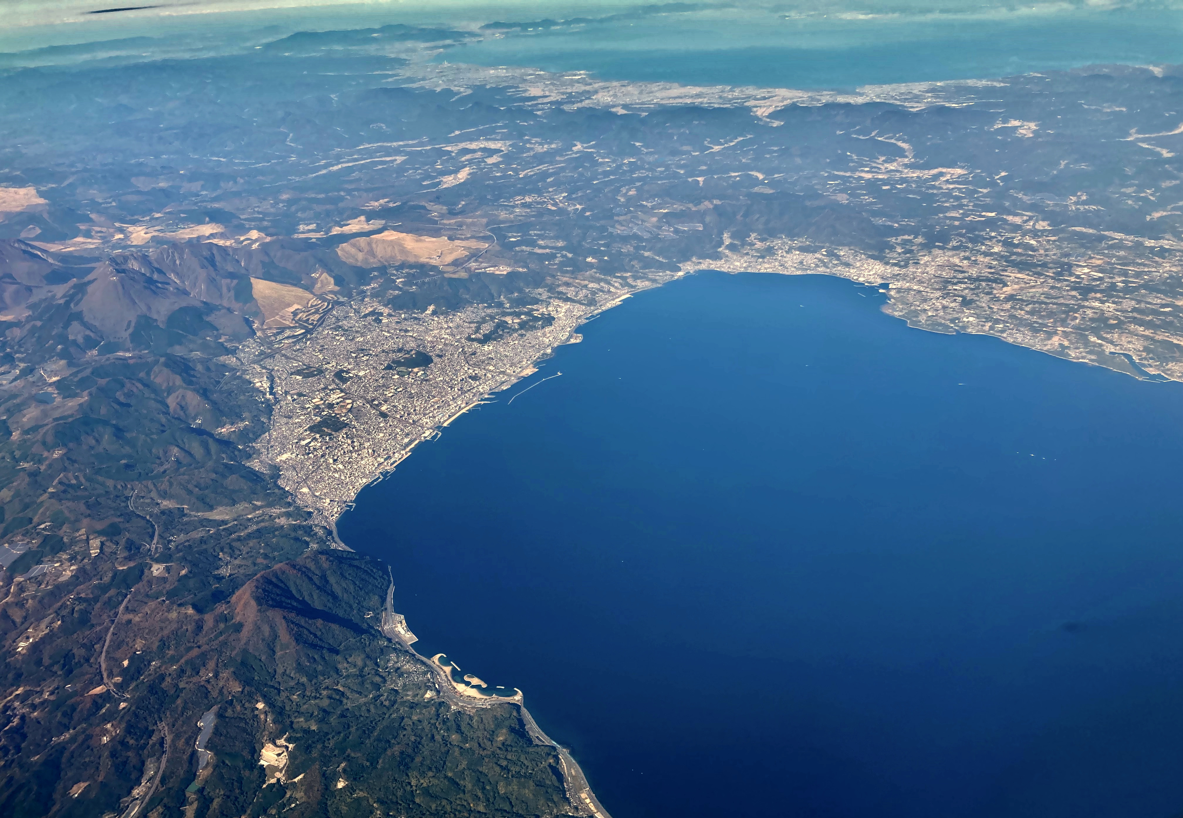 Aerial view of a bay