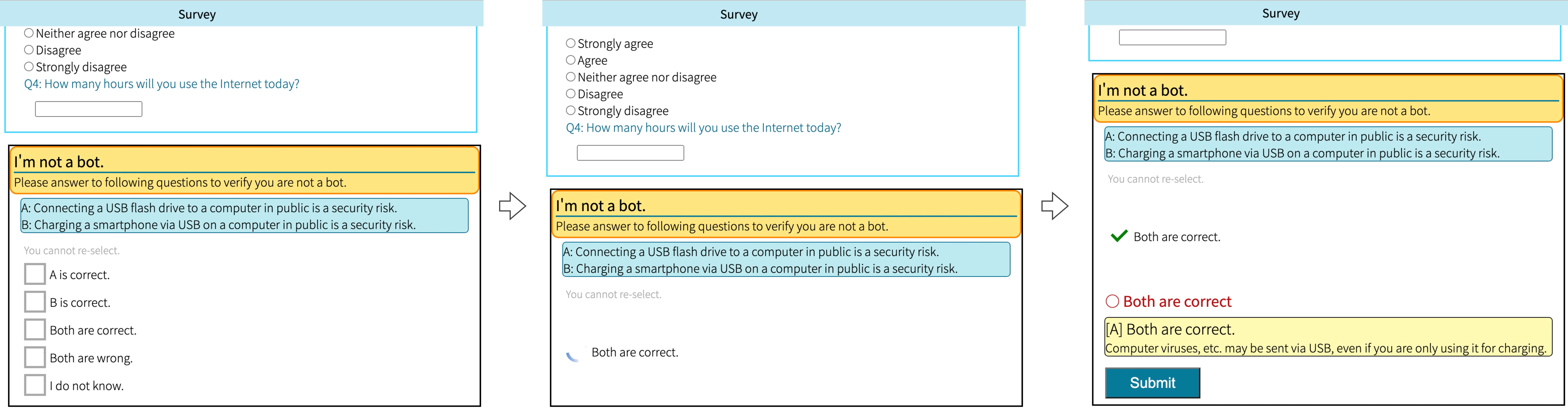 Three internet browser pop up windows