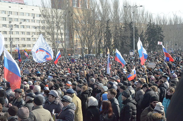Protest by pro-russian people