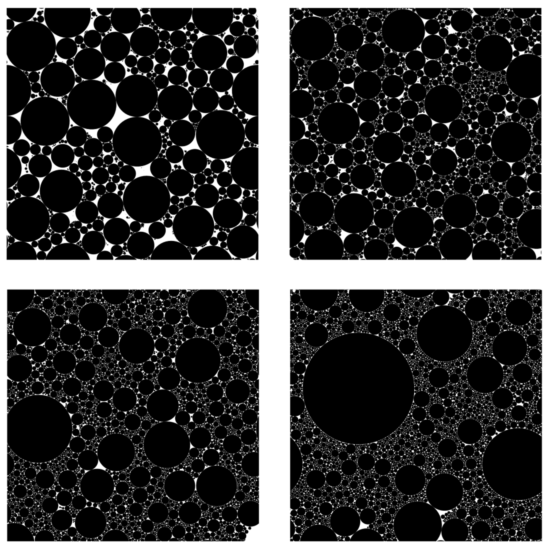 White circles on a black background.