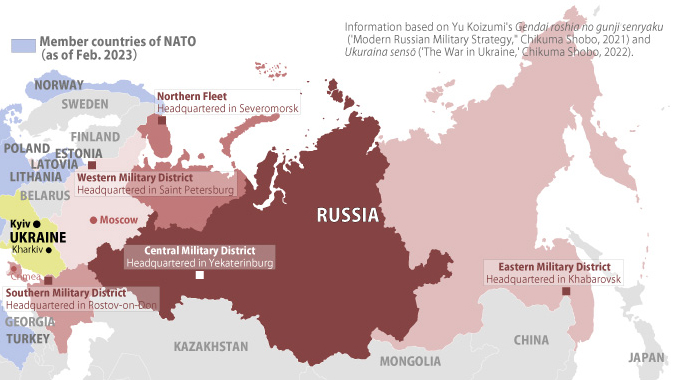 Russia, Ukraine, and surrounding nations
