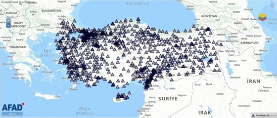 Strong motion stations in Turkey