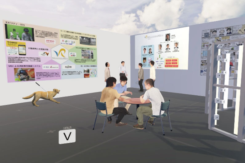 Professor Amemiya helps run the virtual space at the UTokyo VR Center