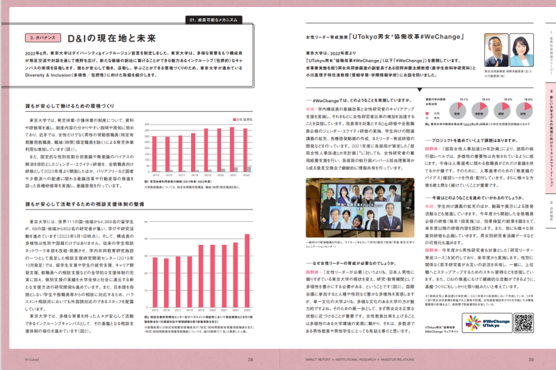 【D&Iの現在地と未来　女性リーダー育成施策「UTokyo男女⁺協働改革#WeChange」】＜PDF：当該ページP38-39＞