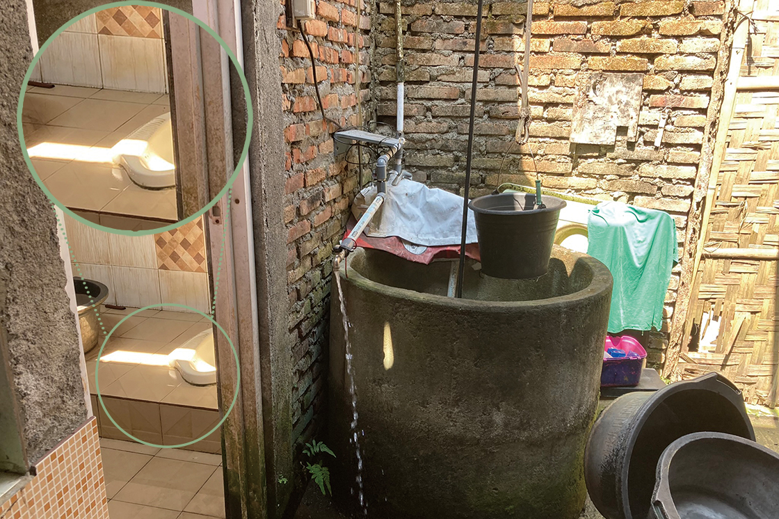 インドネシアのジョグジャカルタ特別州の家庭に設置されている井戸