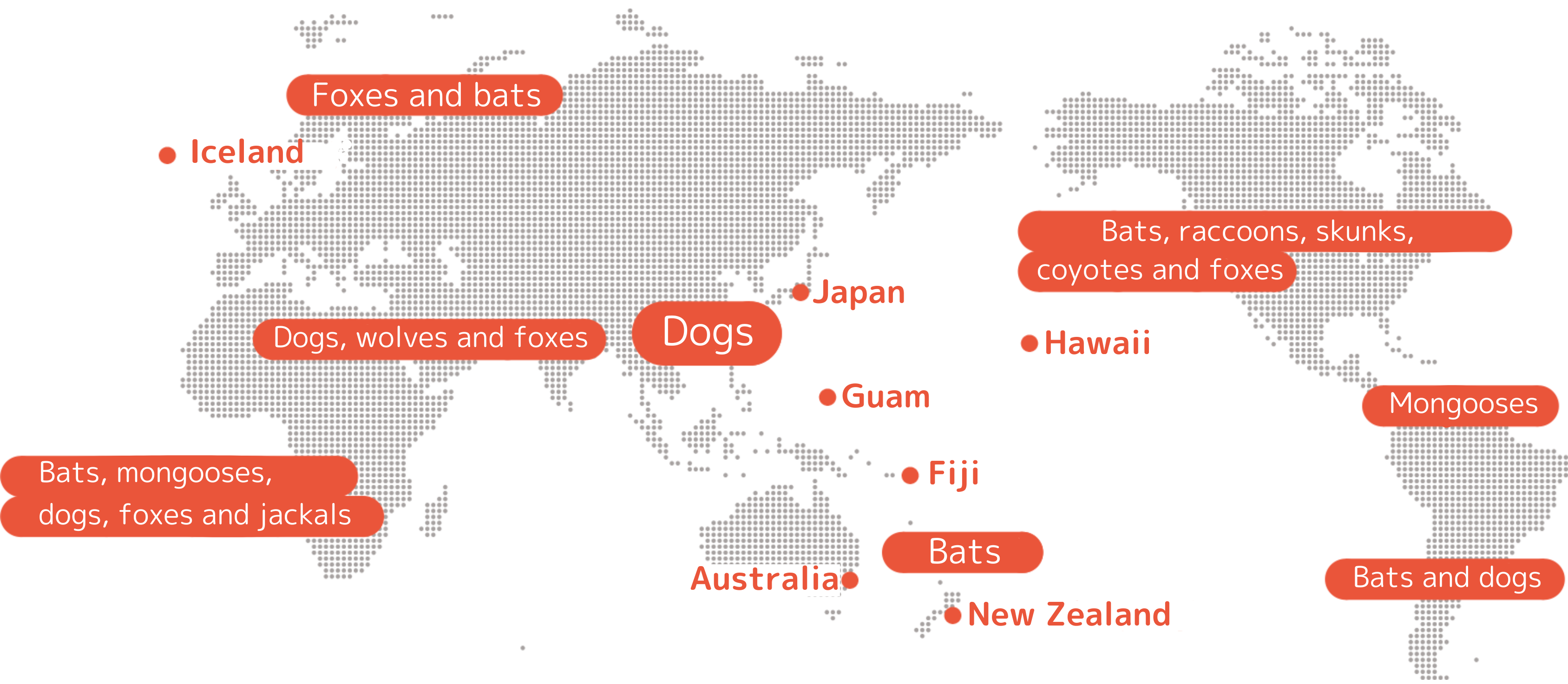 Countries/regions free from rabies