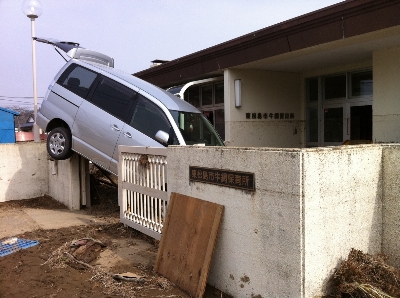 The aftermath of the disaster in Higashimatsushima City