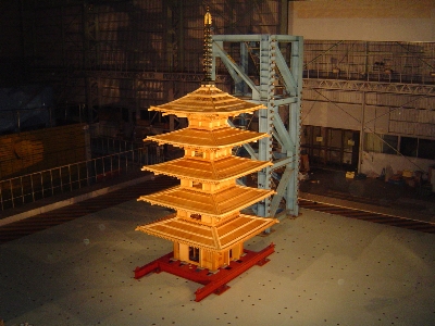 Simulation experiment to clarify the damping mechanism used in a five-story pagoda.