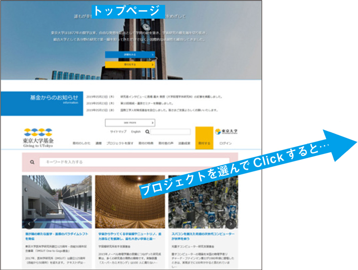 プロジェクトを選んでClickすると...