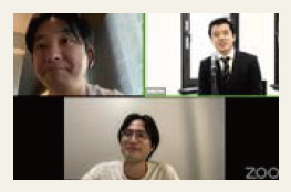 朝倉祐介氏、小田部幹氏、和家尚希氏の3人が映っているZoom画面