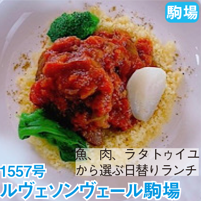 駒場 1557号 「ルヴェソンヴェール駒場」 魚、肉、ラタトゥイユから選ぶ日替りランチ
